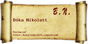 Bóka Nikolett névjegykártya