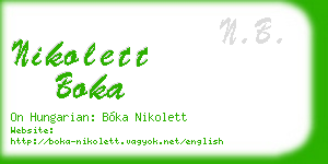 nikolett boka business card